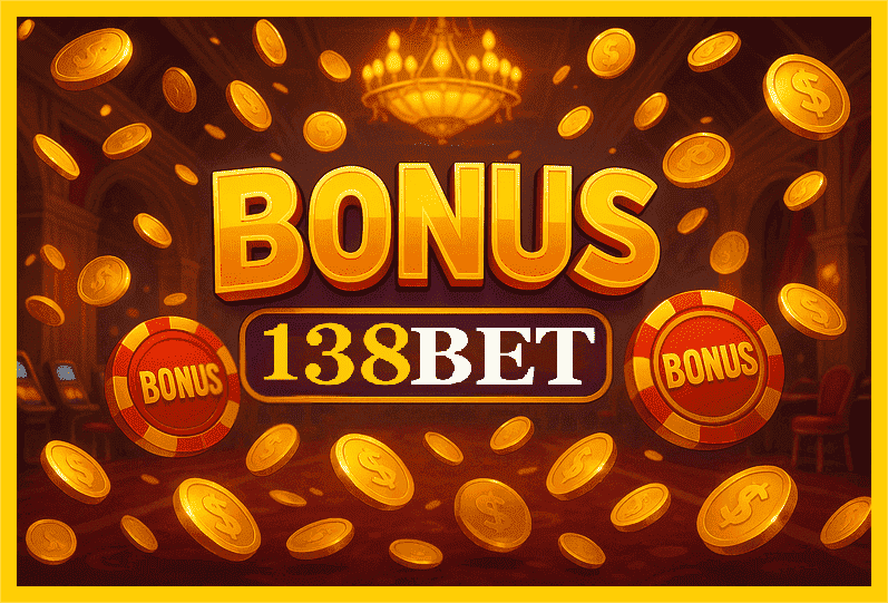 Imagem promovendo bônus 138BET com recompensas imperdíveis.